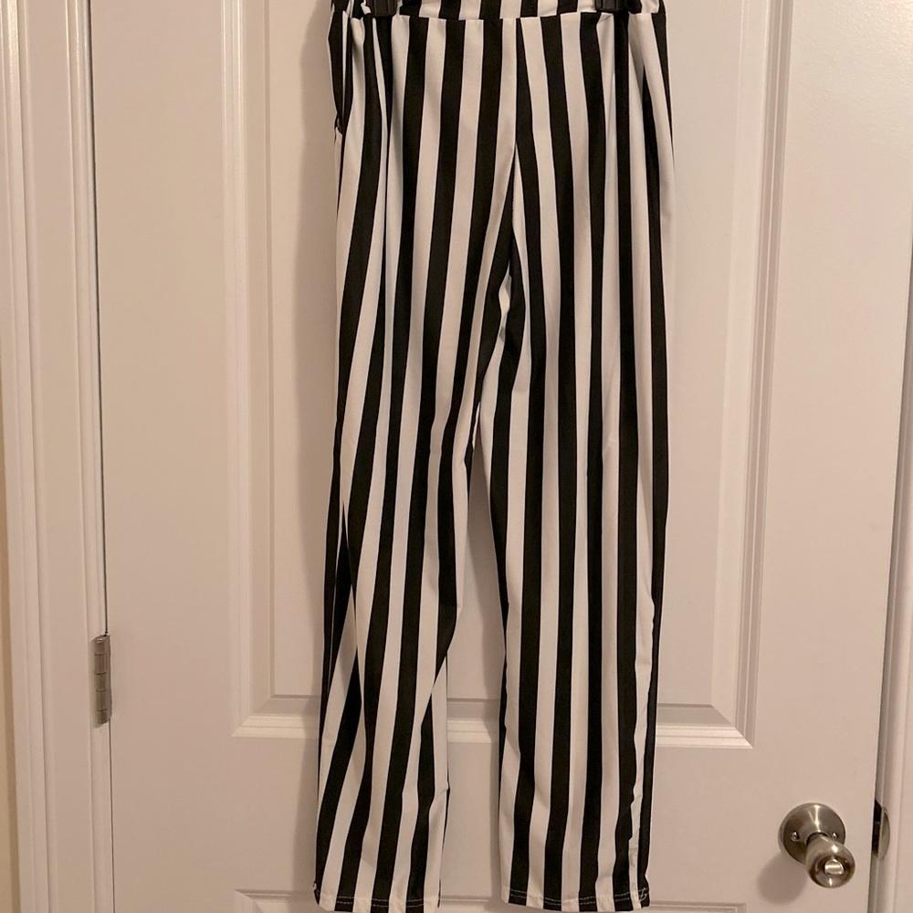Black striped costume pants
